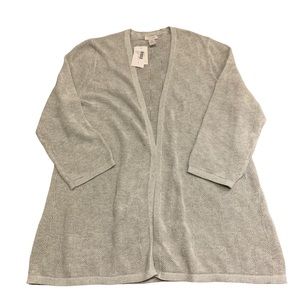 Chico’s  Travelers Coll Diamond Gray 3/4 Sleeves Jacket Size 2 !!